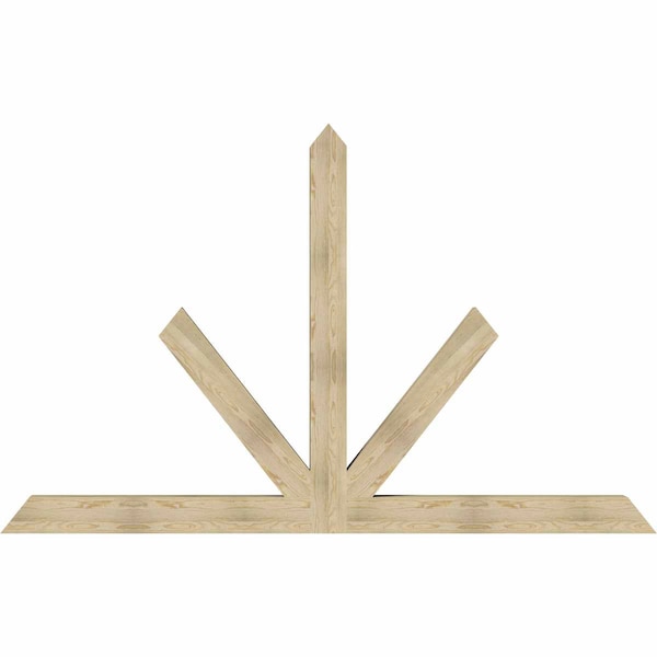 Ekena Millwork Saratoga Rough Sawn Timber Gable Bracket, Douglas Fir, 108"W x 68"H x 6"D x 6"F, 15/12 Pitch GBW108X68X0606SAR00RDF - main